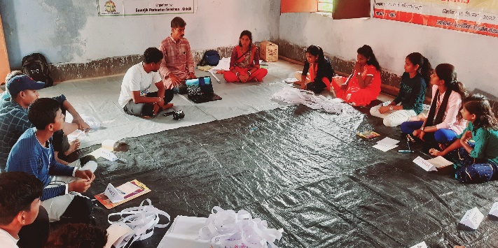 Young participants attend a life-skills session