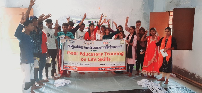 Participants gather after the life-skills training session